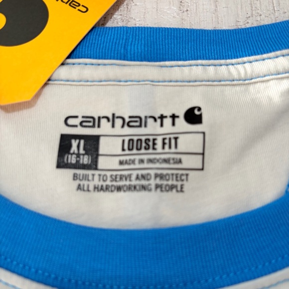Carhartt Tencel Ringer Short Sleeve Graphic Tee NWT size XL Logo T-Shirt - Picture 6 of 12
